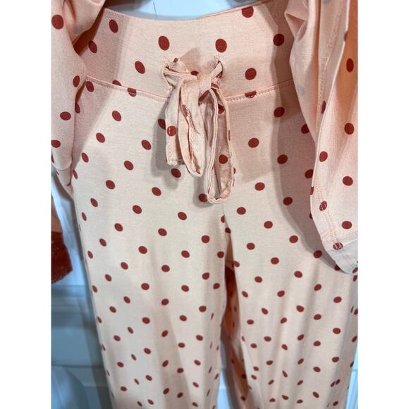 Hale Bob Orange with Polka Dots Long Sleeve Pajama Set, Women's Size L - Picture 3 of 7